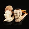 A GROUP OF SEVEN ANGLO-AUSTRIAN CARVED MEERSCHAUM PIPES, LATE 19TH/EARLY 20TH CENTURY, 