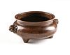 A CHINESE ARCHAISTIC STYLE COPPERED BRONZE TRIPOD CENSER, 19TH/20TH CENTURY,
