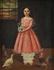 HORACIO RENTERÍA ROCHA (1912-1972) A PAINTING, "Girl in Pink Dress Holding Water,"