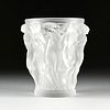 A LALIQUE FROSTED CRYSTAL "BACCHANTES" VASE, MODEL 12200, ENGRAVED SIGNATURE, LATE 20TH CENTURY,