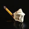 TWO EROTIC MEERSCHAUM TOBACCO PIPES, LATE 19TH/EARLY 20TH CENTURY,