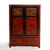 ASIAN TANSU STYLE RUSSET LACQUER ACCENT CABINET