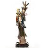 LARGE MIXED MEDIA GUANYIN CHINESE WOODCARVING STATUE