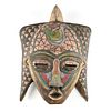 AN AFRICAN BEAD AND COPPER INLAID CRESTED MASK, BALUBA, CONGO, 20TH CENTURY,