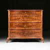 AN AMERICAN ROCOCO REVIVAL FLAME MAHOGANY CHEST OF DRAWERS, MID 19TH CENTURY,