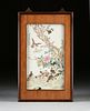 A LARGE CHINESE FAMILE ROSE AND POLYCHROME PAINTED PORCELAIN PLAQUE,