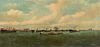 JULIUS STOCKFLETH (American/Texas 1857-1935) A PAINTING, "View of Galveston from Pelican Island," 1907,