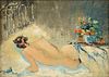 attributed to DAN CONTENT (American 1902-1990) A PAINTING, "Sleeping Odalisque," CIRCA 1963,