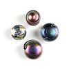 A GROUP OF FOUR IRIDESCENT SATIN GLASS PAPERWEIGHTS, SIGNED, LATE 20TH CENTURY,