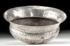 Greek Hellenistic Silver Libation Bowl w/ Omphalos
