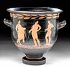 Rare Etruscan Applied Red-Figure Bell Krater