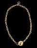 Roman 23K+ Gold Chain Necklace w/ Domed Pendant