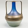 Koloman Moser Bronze-Mounted Iridescent Glass Vase
