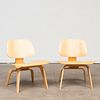 Pair of Eames Molded Plywood Lounge Chairs, for Herman Miller