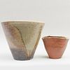 Two Shiro Otani Salt Glazed Wood Fired Earthenware Vases
