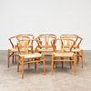 Eight Hans J. Wegner 'Y-Chairs' with Armrests