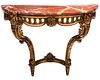 AN EARLY 20TH CENT LOUIS XVI STYLE MARBLE TOP CONSOLE