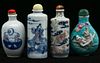 A COLLECTION OF FOUR CHINESE PORCELAIN SNUFF BOTTLES
