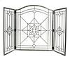 Leaded Glass Fireplace Surround, Floral