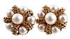 14k Gold Pearls Earrings