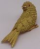 JEWELRY. 18kt Gold and Ruby Bird Form Brooch.