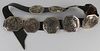 STERLING. Signed Becenti Sterling Concho Belt.