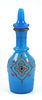 19C French Blue Opaline Perfume Bottle