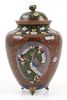 Goldstone Meiji Cloisonne Lidded Jar