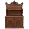Buffet or Sideboard. France. 20th Century. Henri II. Carved in walnut. With 2 doors, 2 drawers, 2 shelves. 92 x 62 x 25" (234 x 157 x 64 cm)