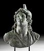 Roman Bronze Bust of a Warrior or Young Mars