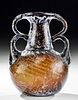 Fine Roman Glass Sprinkler Flask w/ Twin Handles