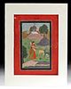 19th C. Mughal Miniature Painting - Regmala & Saadu
