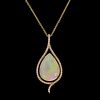 Opal, Diamond and 14K Pendant Necklace