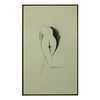 Nude Woman Pose Ink Sketch