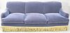 Large mohair upholstered three cushion sofa. lg. 94 in., ht. 35 in., dp. 42 in. Provenance: Former home of Mel Gibson, Old Mill Rd, Greenwich, CT