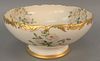 Large Limoges porcelain punch bowl, marked hand painted Limoges. ht. 6 1/2 in., dia. 14 in. Provenance: The Estate of Ed Brenner, Short Hills N.J.