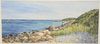Hannah Fernback (1915-2001), watercolor on paper, "Summer Beach". 20 3/4" x 39 1/4". Provenance: Property from the Credit Suisse Collection
