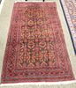 Oriental throw rug. 3' 4" x 6' 3". Provenance: Former home of Mel Gibson, Old Mill Rd, Greenwich, CT