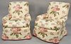 Pair of Thomas De Angelis custom upholstered swivel chairs. ht: 32" wd: 29" Provenance: Estate of William and Teresa Patton, Lake Ave Greenwich, CT