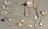 Group of sterling silver serving pieces to include spoon, ladles, strainers, etc. 22.6 t.oz.
