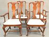 Set of four Eldred Wheeler Queen Anne cherry arm chairs.