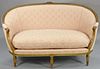 Louis XIV style canape, with custom silk upholstery (traces of gilt) (one stain). ht. 37 in., wd. 65 1/2 in. Provenance: Former home of Mel Gibson, Ol