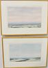 Three Alleyne Howell, 20th century, colored plexiglass plate etching/monoprint, Eucning Fields-Connecticut River, Farmhouse in Tuscany, and Caribbean 