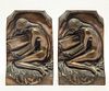 Art Nouveau Bronze Figural Bookends, Pair