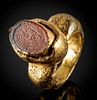 Islamic 20K+ Gold Ring - Carnelian Intaglio w/ Kufic