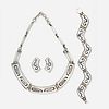 Fridl Blumenthal, Sterling silver necklace, bracelet, and earrings