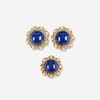 Set of lapis lazuli and diamond jewelry