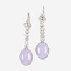 Lavender jade and diamond earrings