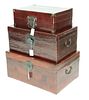 3 Asian Lacquered Wooden Lift Top Chests