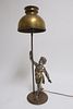 Silvered Bronze Cherub Lamp
